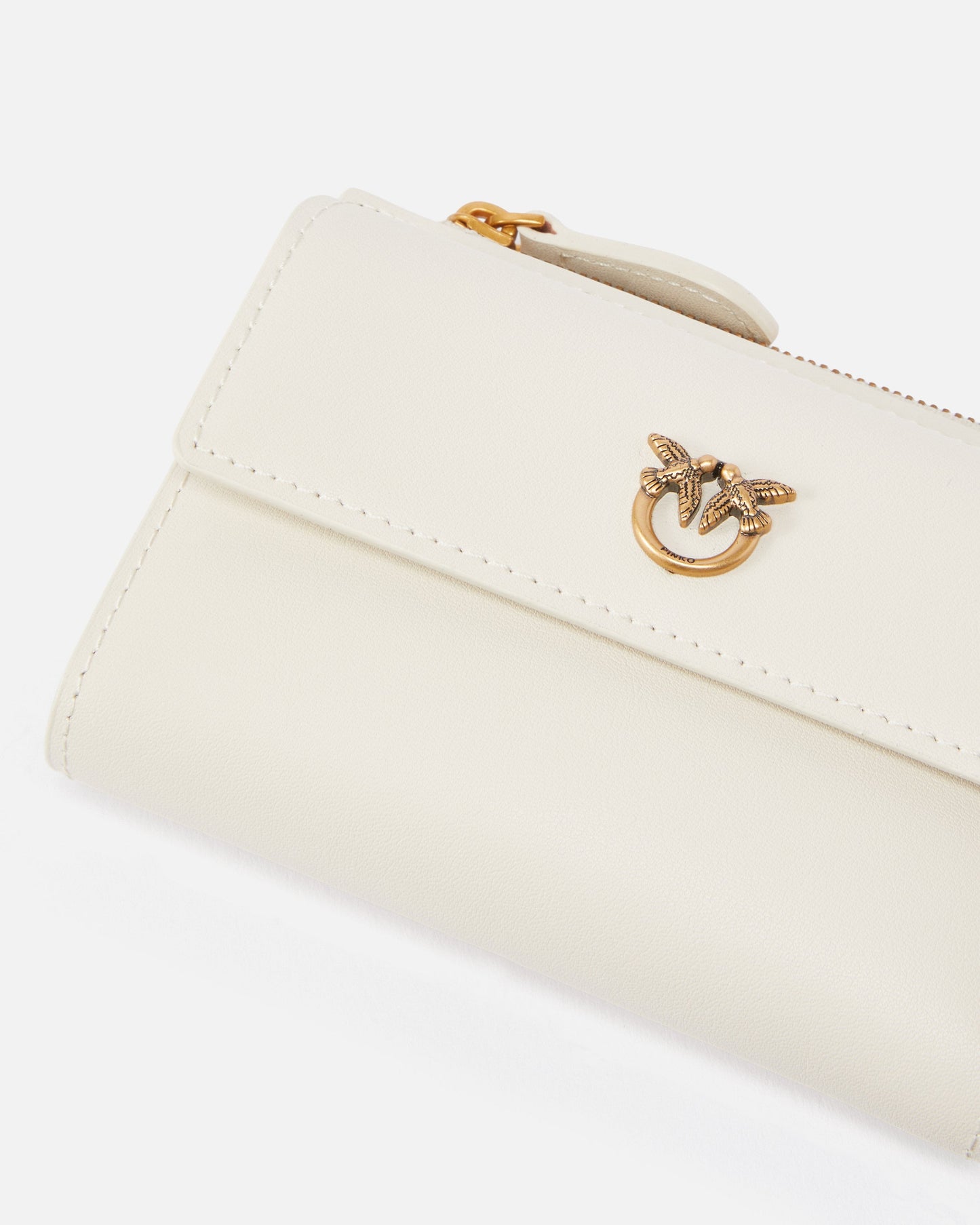 Compact small wallet in smooth leather with logo