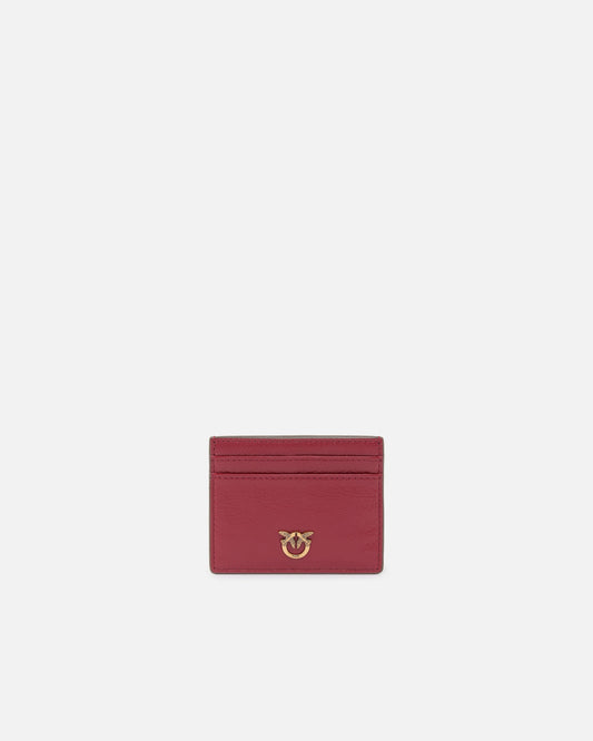 Card holder in shiny leather with logo
