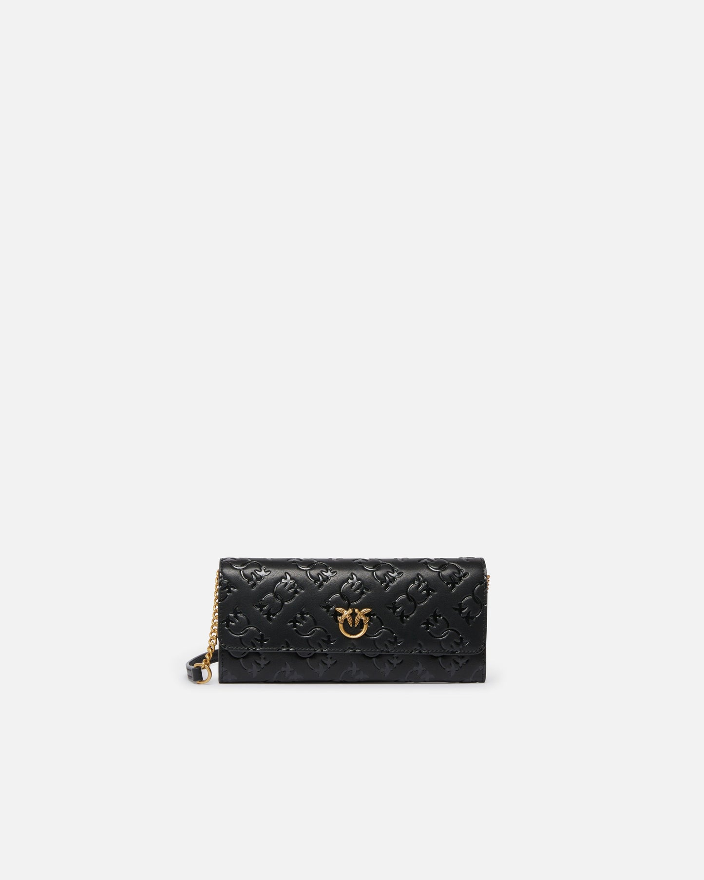 Rectangular Monogram leather wallet with strap