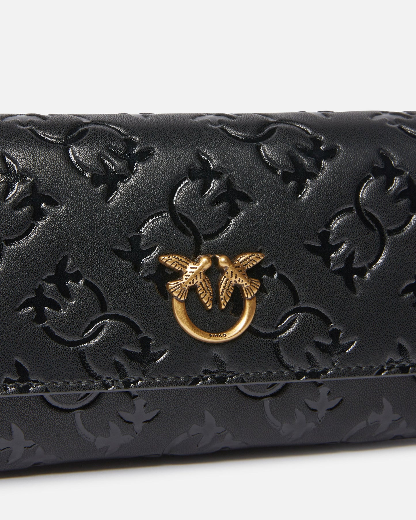 Rectangular Monogram leather wallet with strap