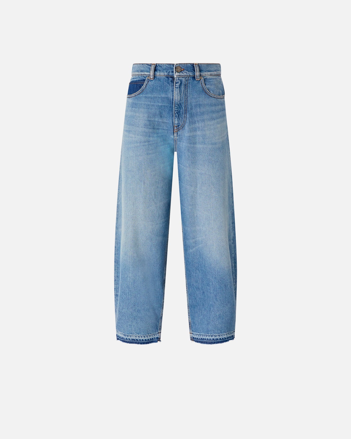 Balloon-fit jeans with fading