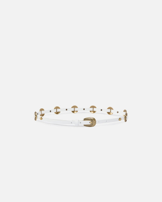 Thin belt with engraved metal plates 1cm
