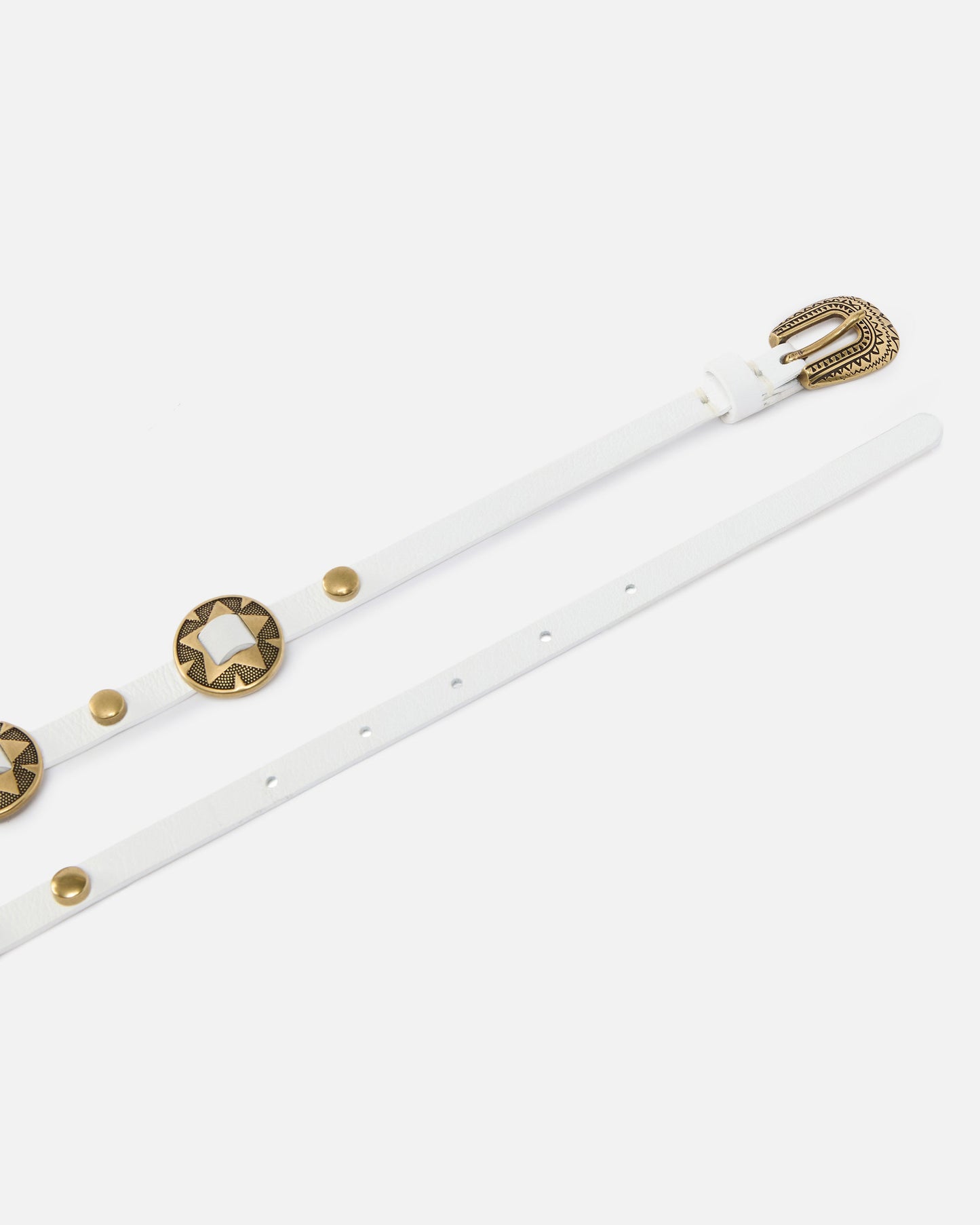 Thin belt with engraved metal plates 1cm