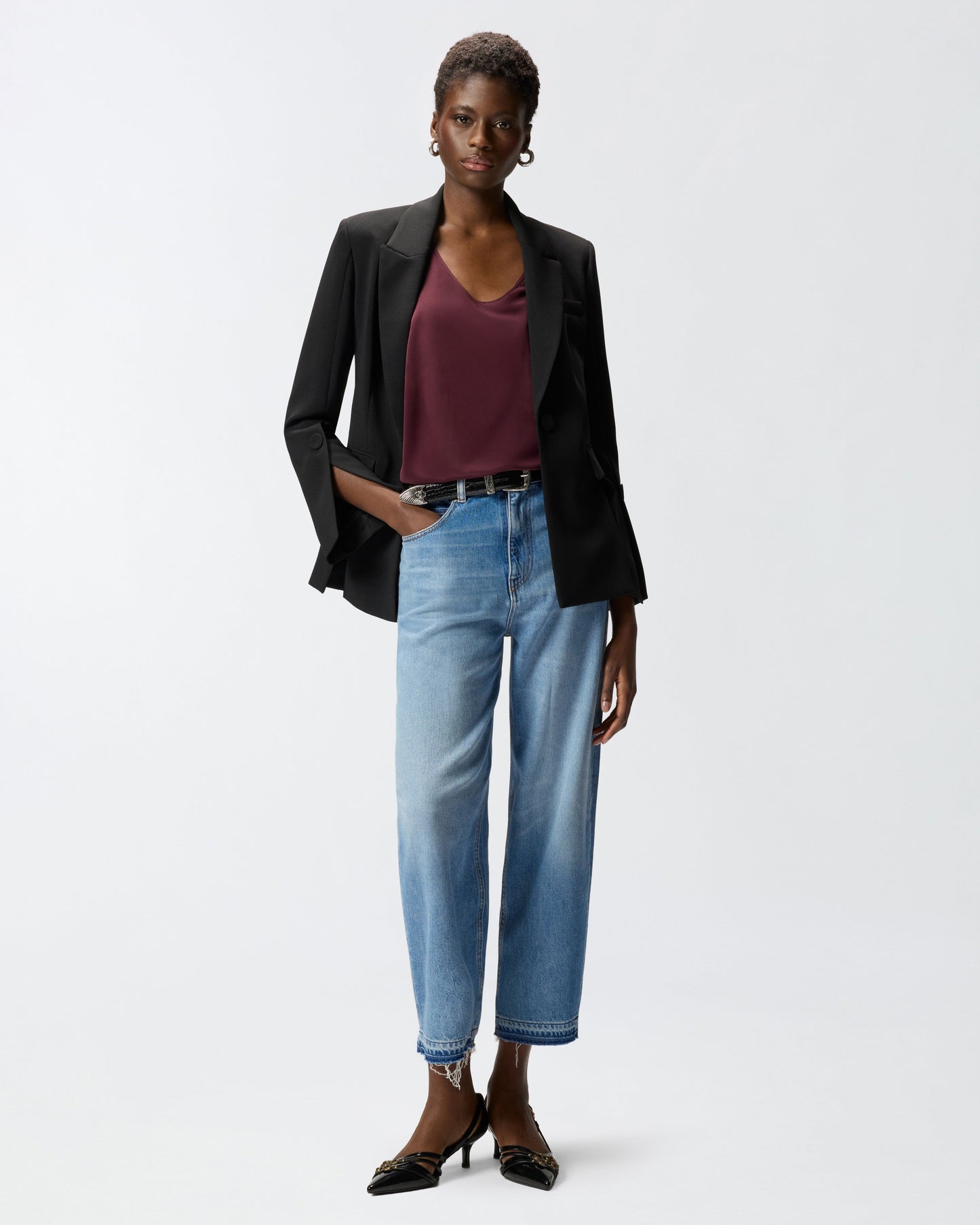 Vest top in sand wash silk