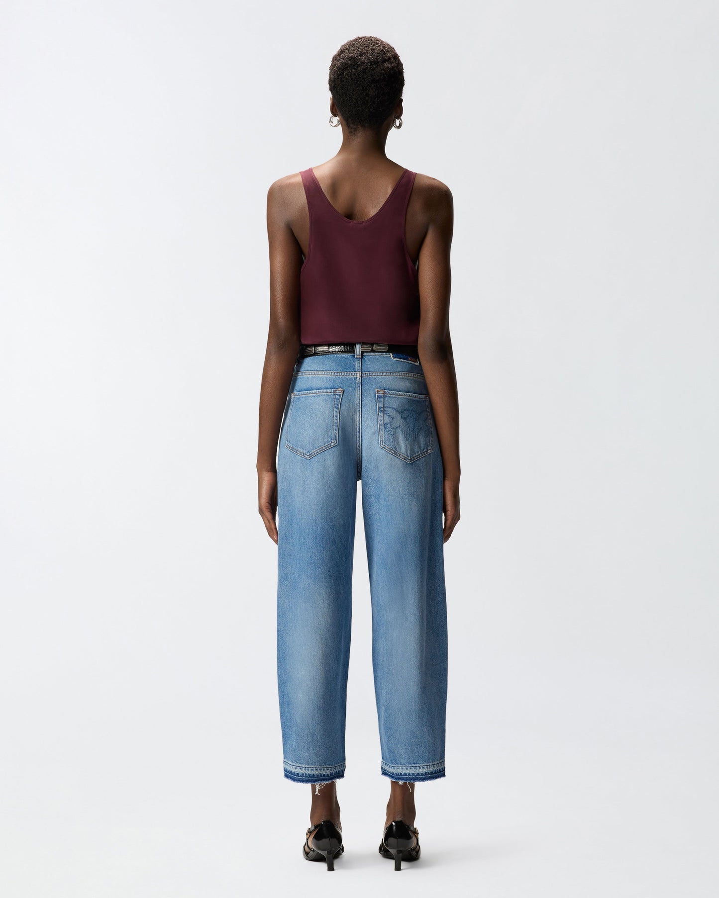 Vest top in sand wash silk