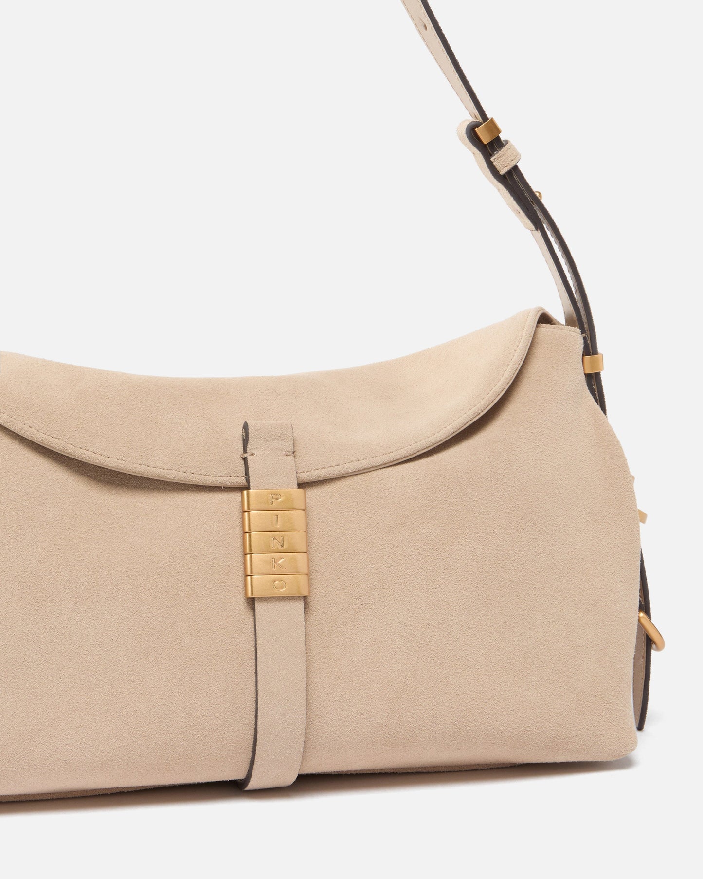 Saddle Bag Baguette medium shoulder bag in suede
