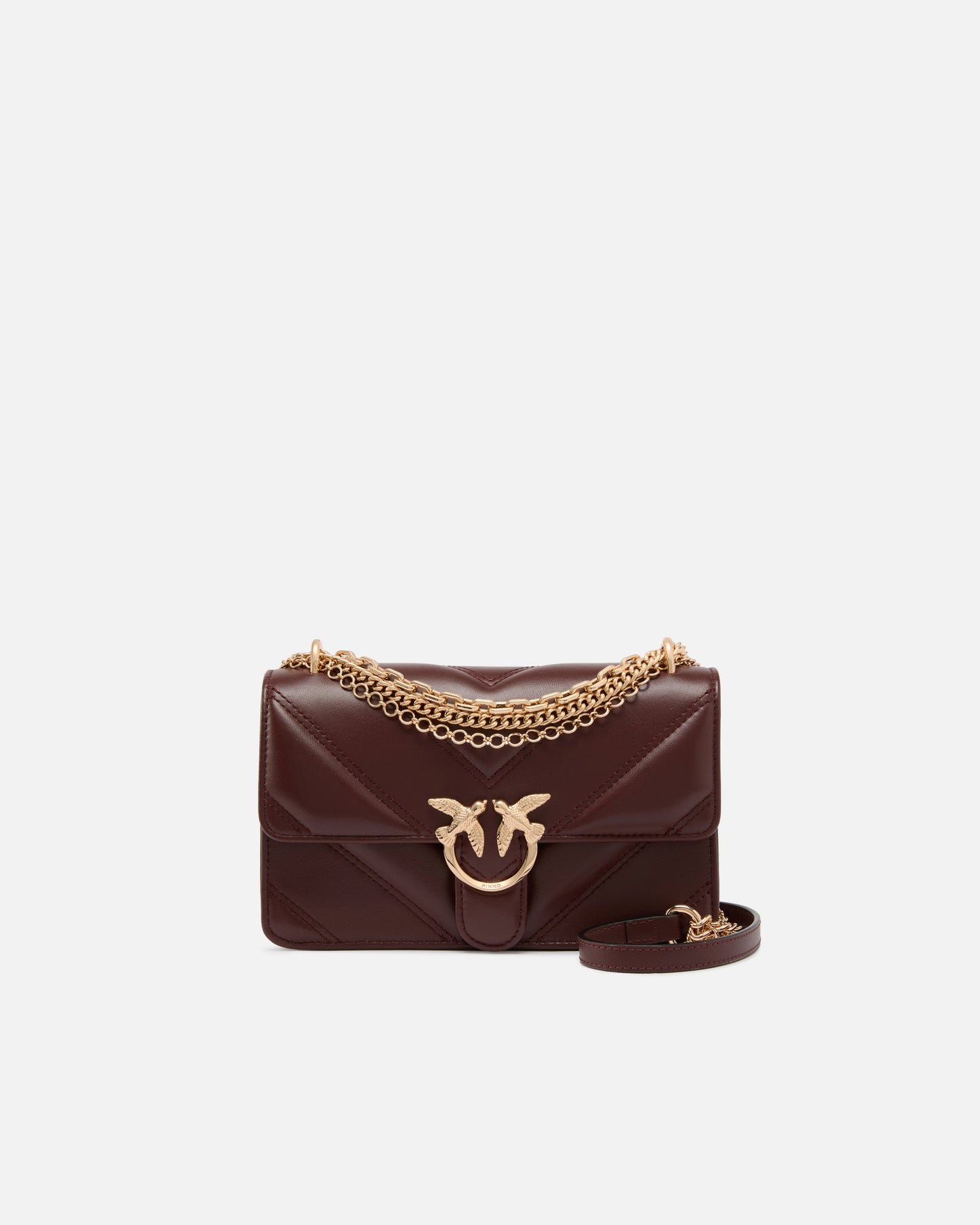 Mini Love Bag One shoulder bag in chevron leather and nappa with triple chain