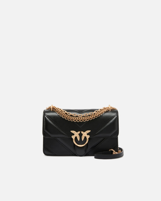 Mini Love Bag One shoulder bag in chevron leather and nappa with triple chain