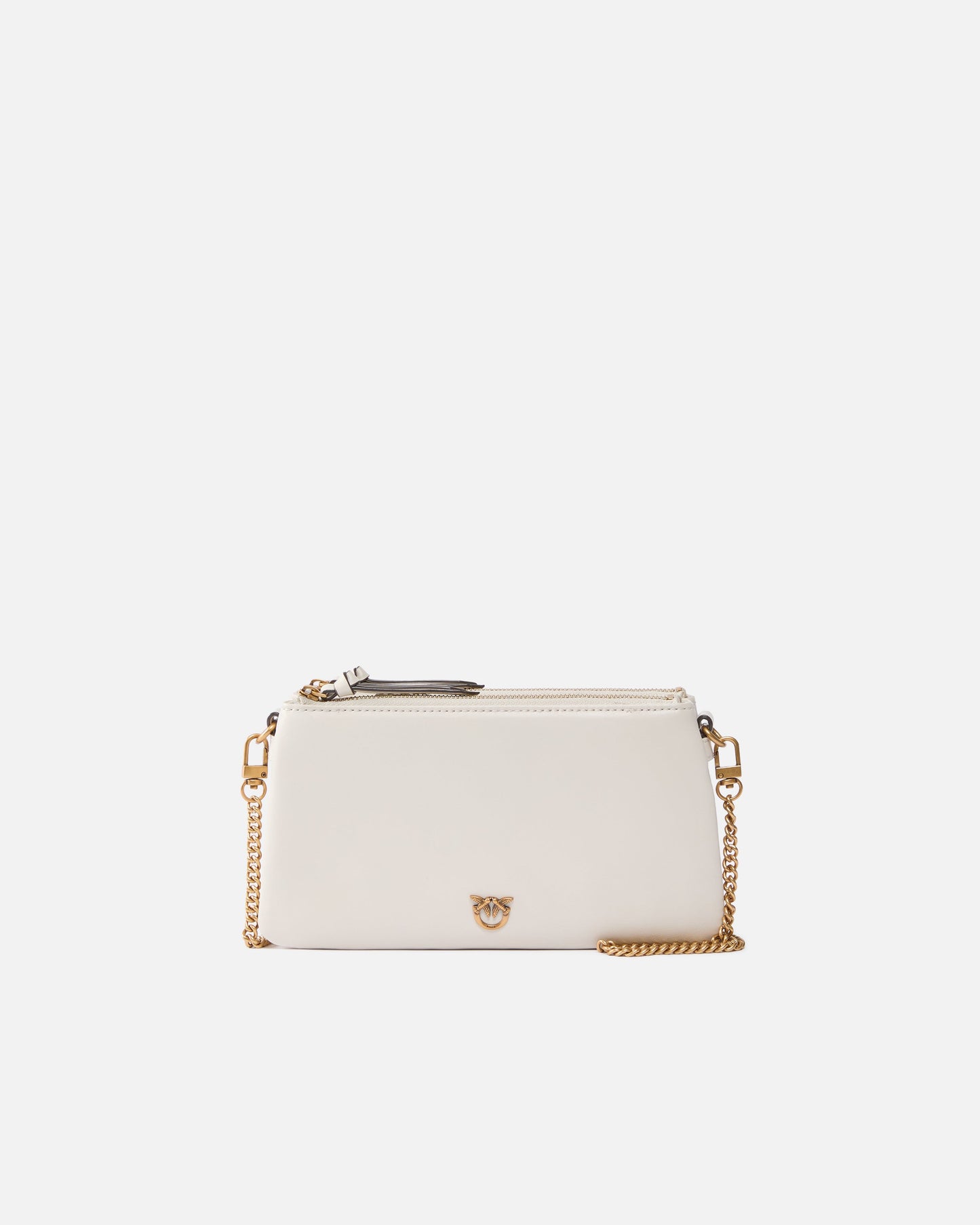 Leather Mini Double Bag with shoulder strap