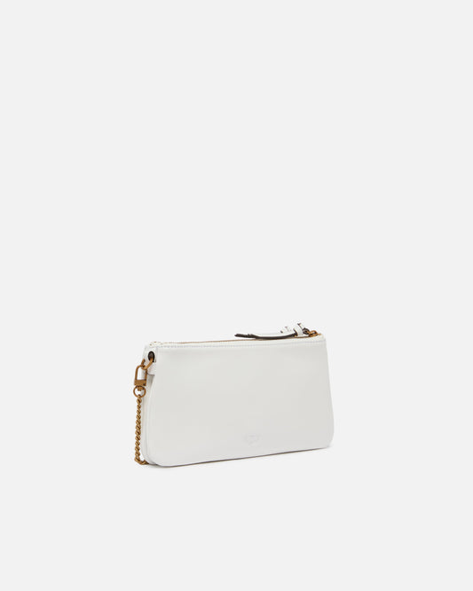 Leather Mini Double Bag with shoulder strap