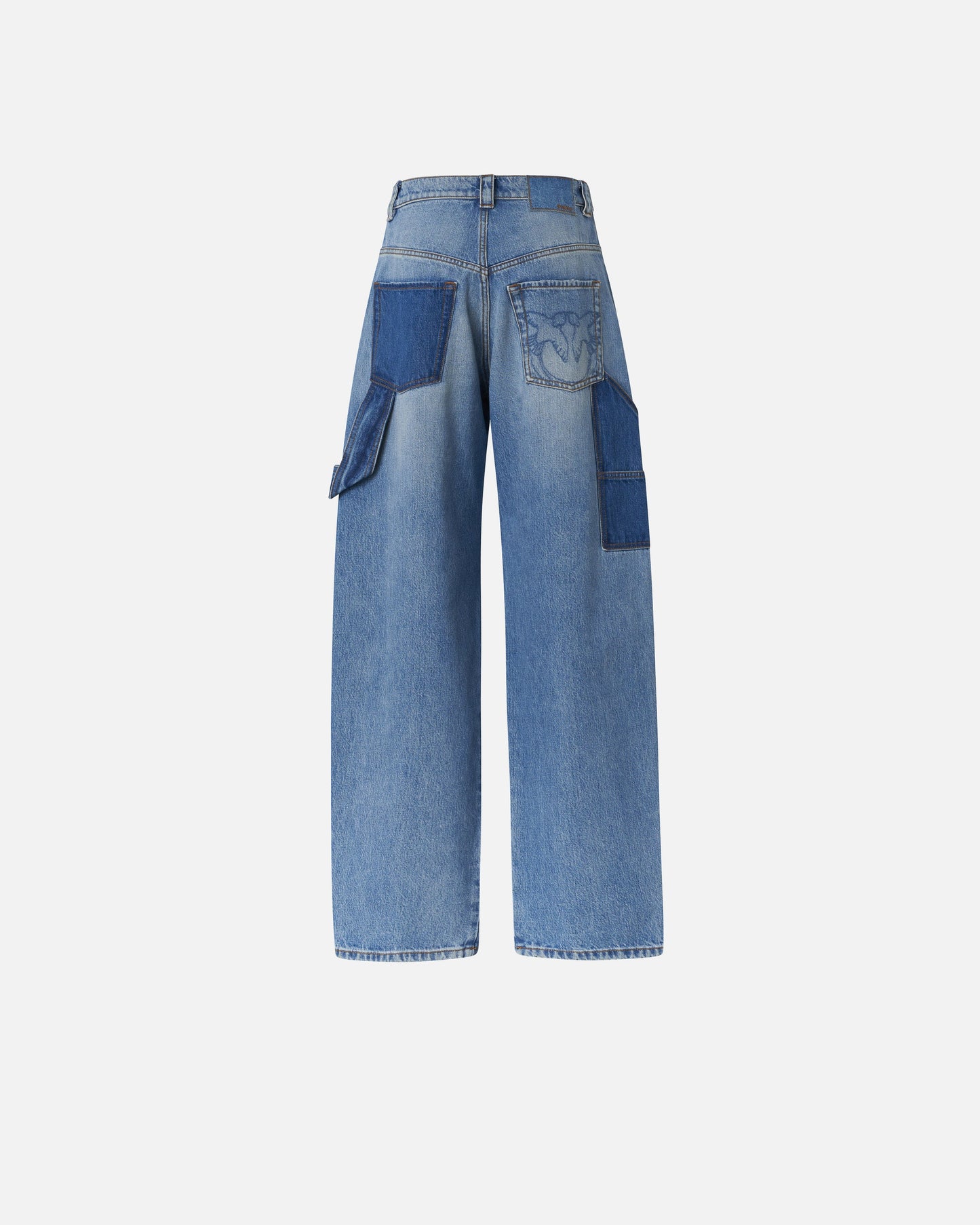 Two-tone balloon-fit jeans