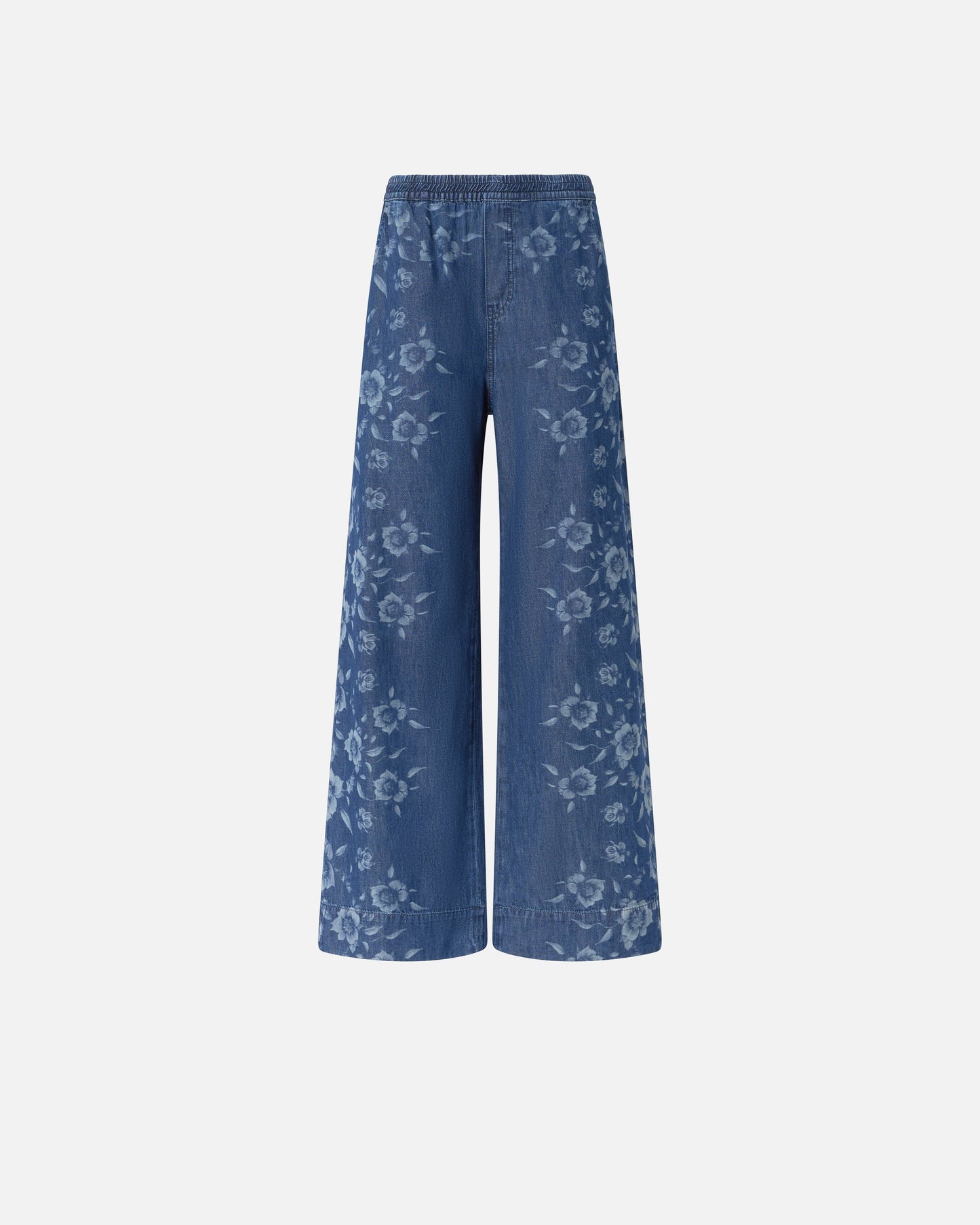 Floral denim jeans