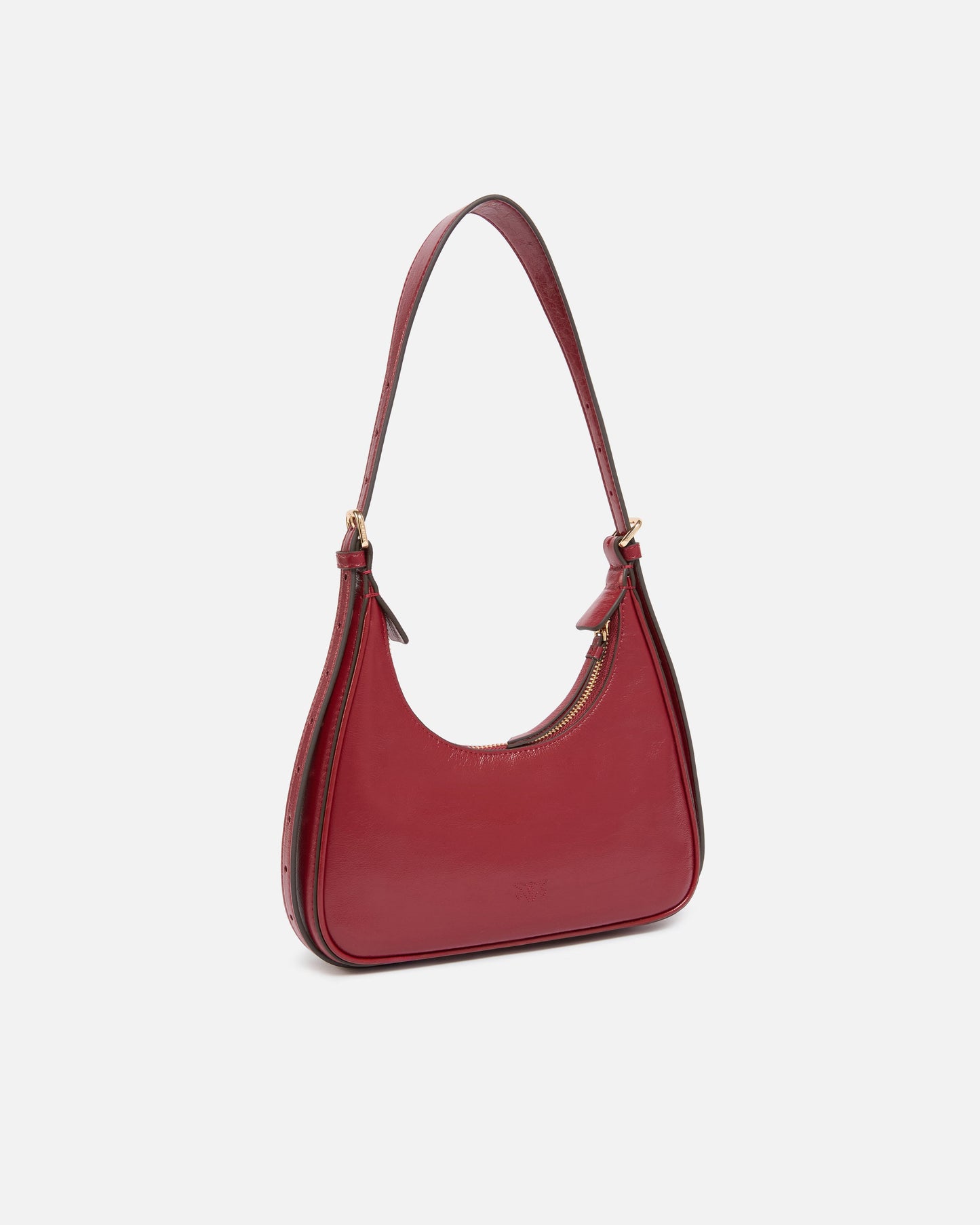 Miss logo Mini hobo shoulder bag in shiny leather