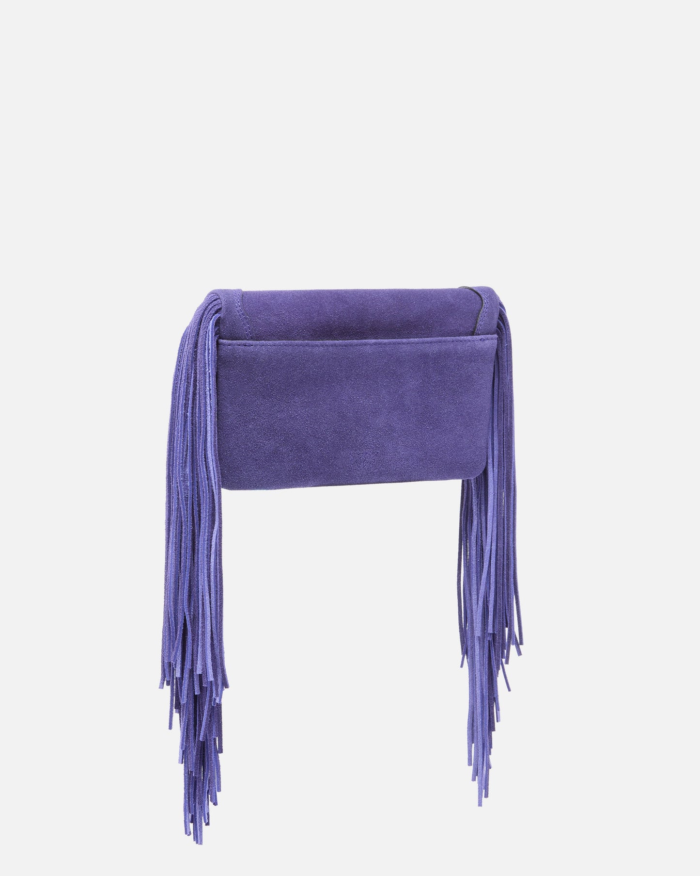Love Bag Click Soft Horizontal Mini crossbody clutch in suede with fringing