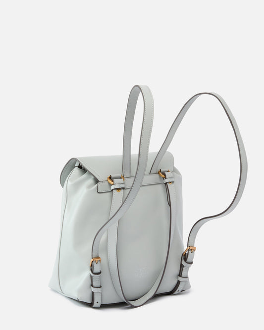 Medium Saddle Backpack in leather with logo rings
