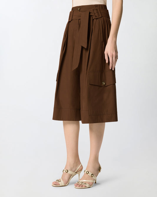 Fluid long shorts in cotton
