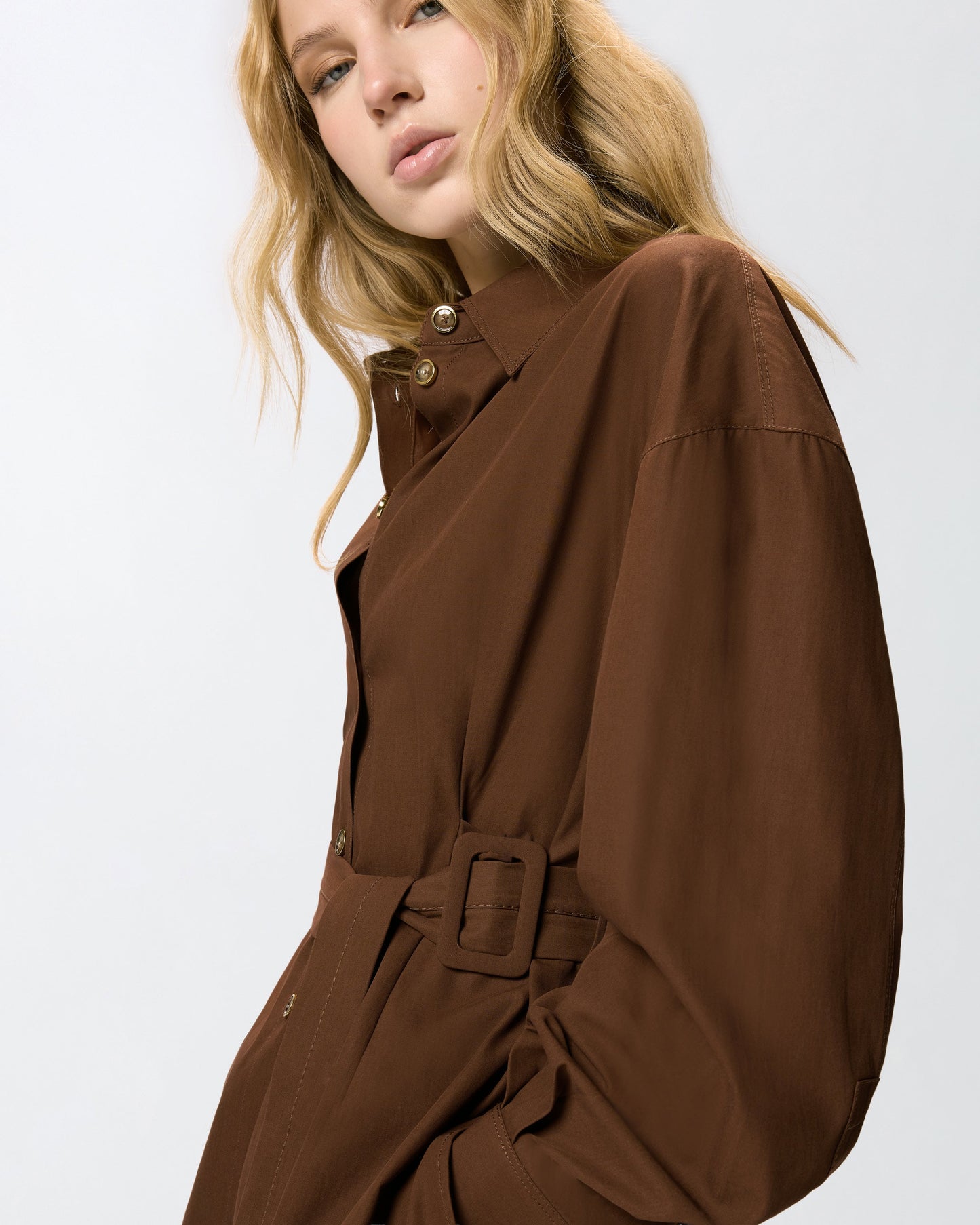 Cotton jacket with belt