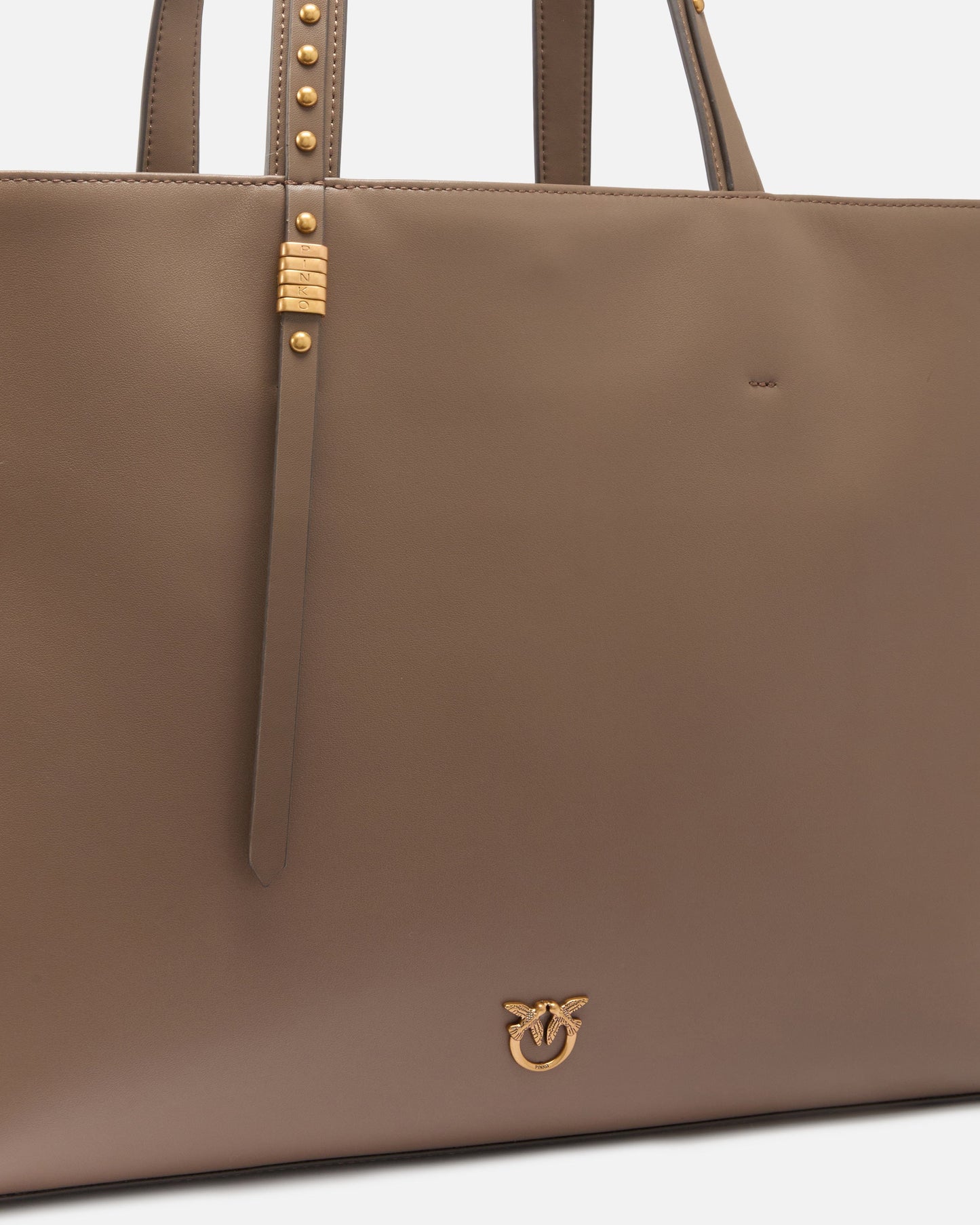 Medium leather shopper bag with metal details