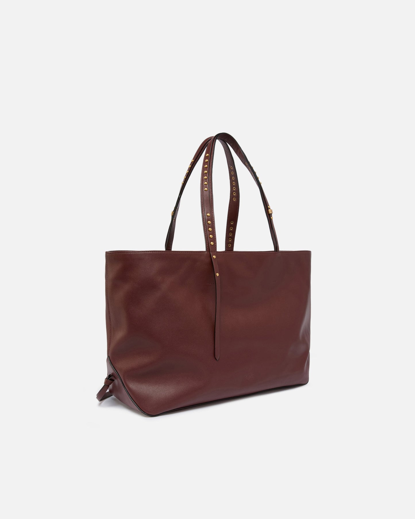 Medium leather shopper bag with metal details