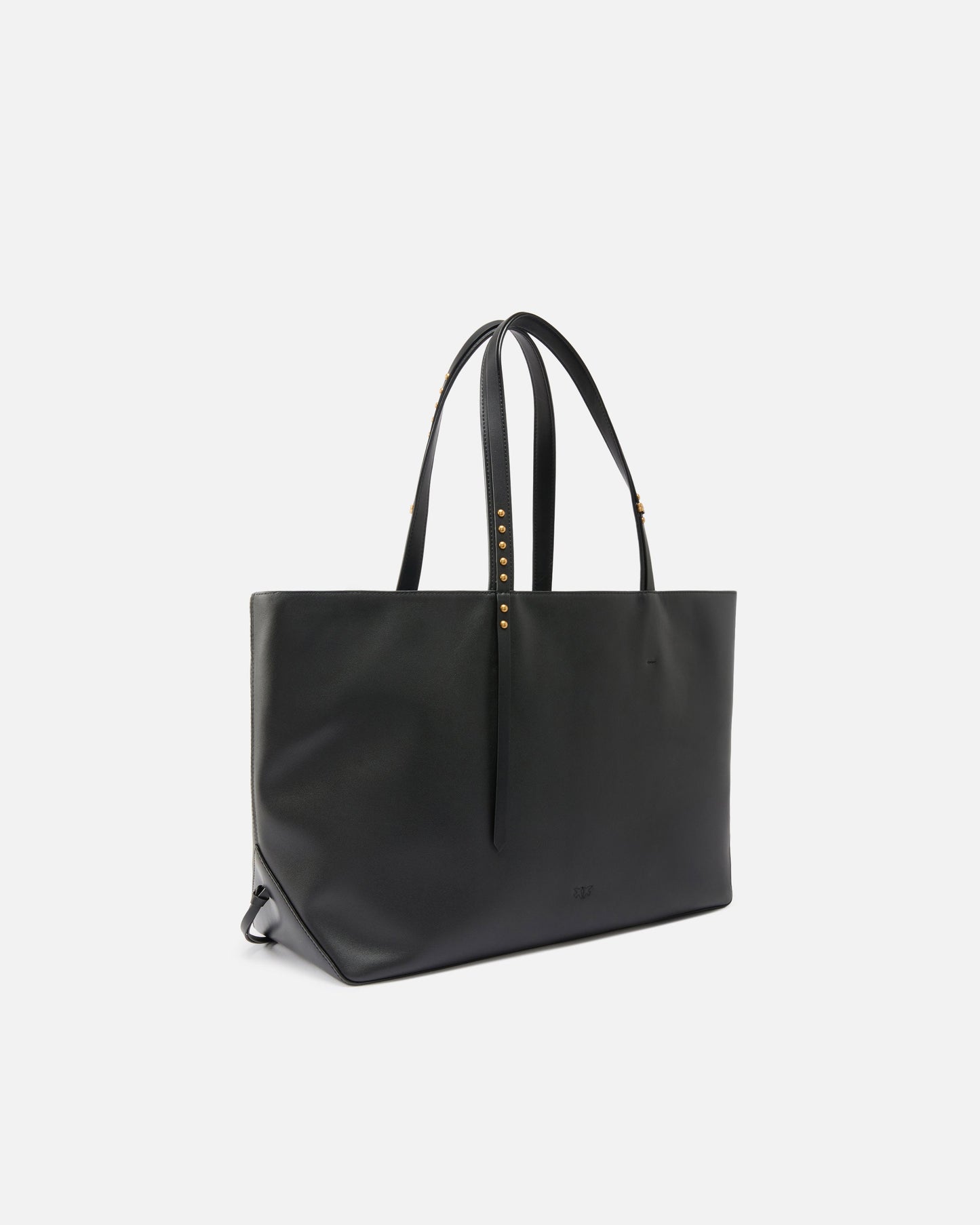Medium leather shopper bag with metal details