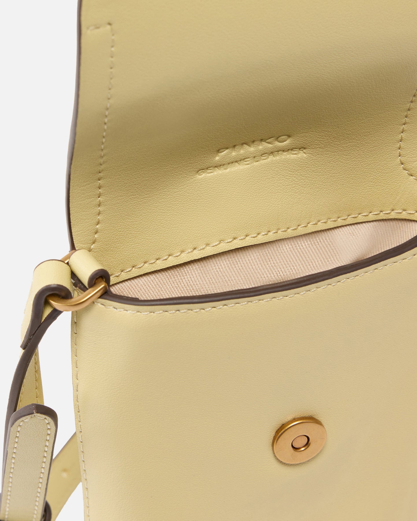 Leather smartphone case with shoulder strap and logo