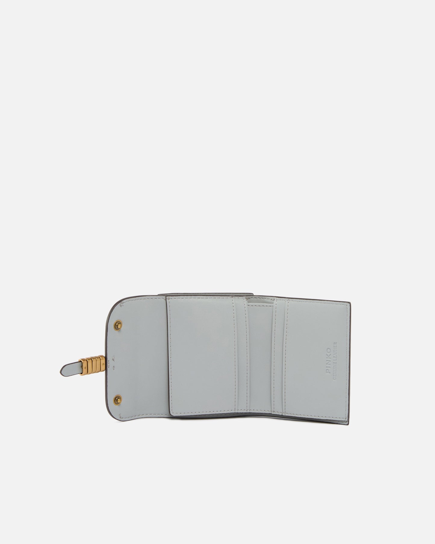 Leather wallet with logo lettering