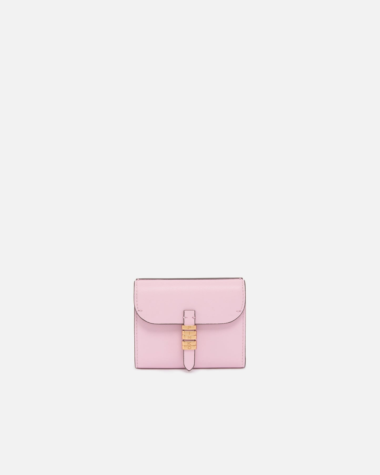 Leather wallet with logo lettering