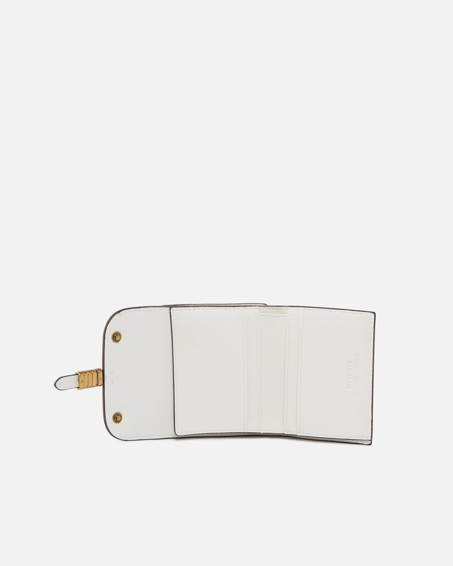 Leather wallet with logo lettering