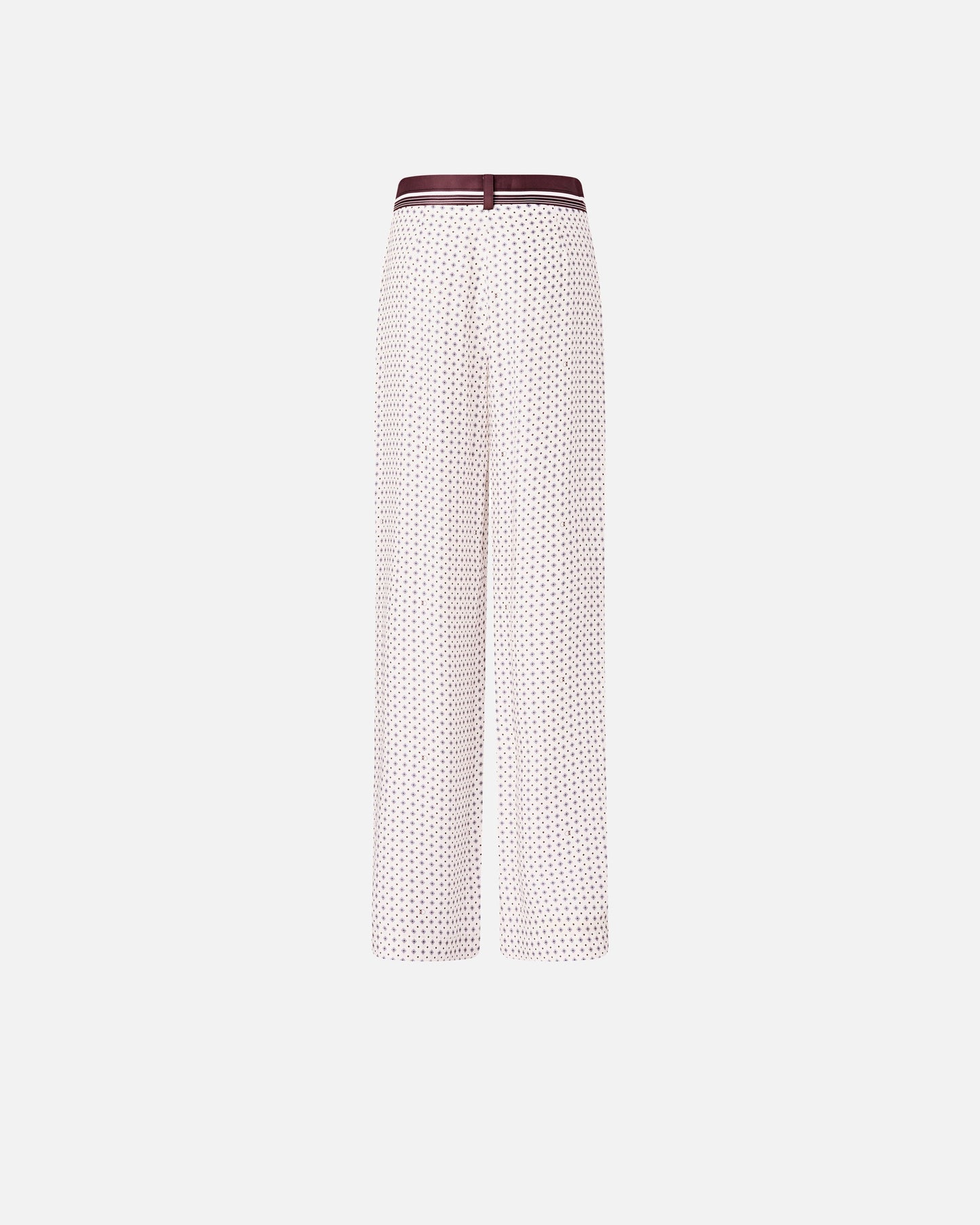 Trousers with tie motif