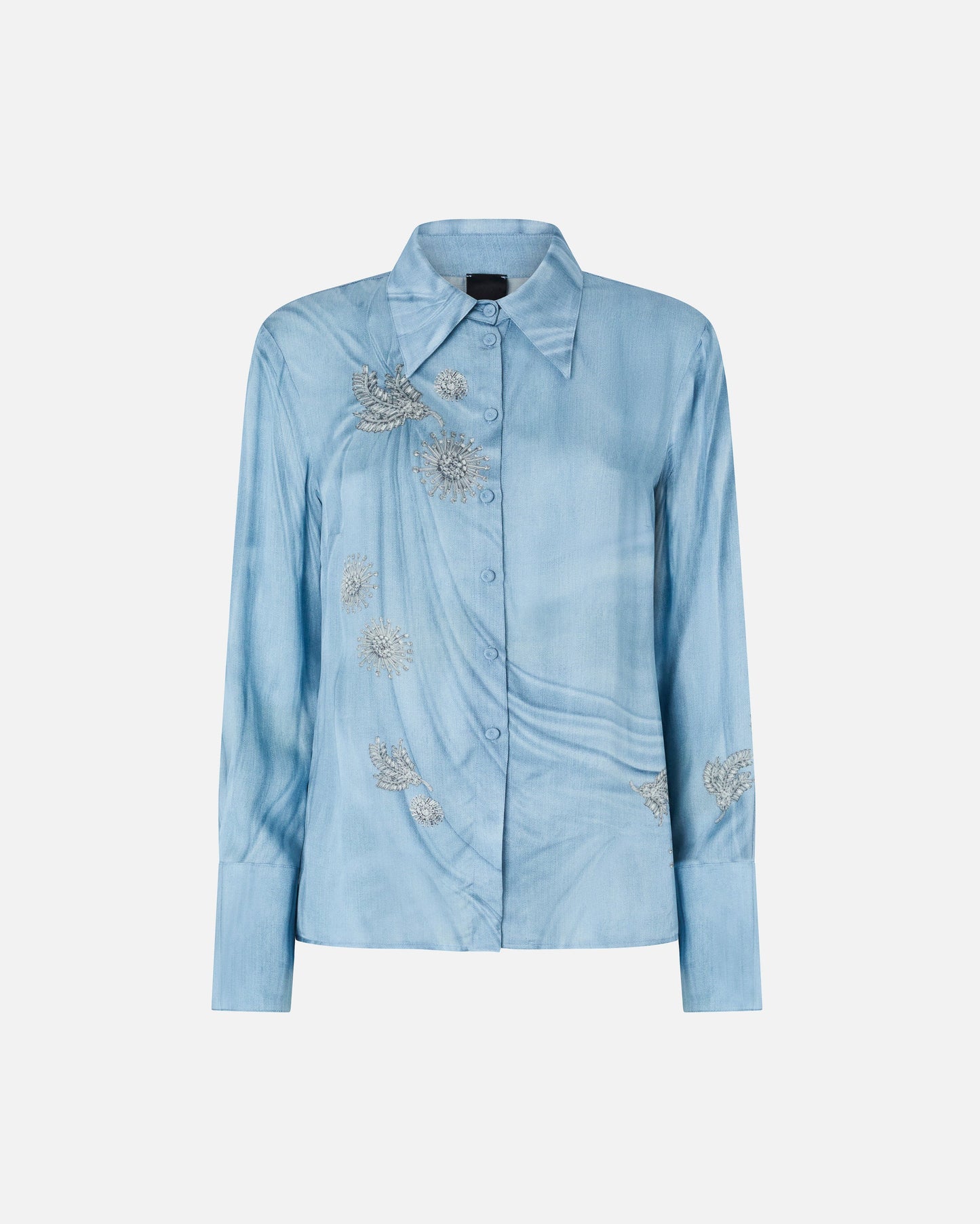 Fluid shirt with placed jewel print