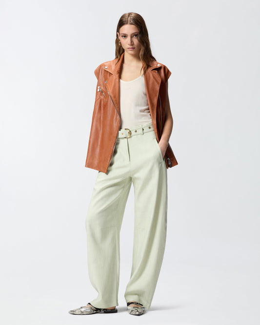 Biker-style leather vest