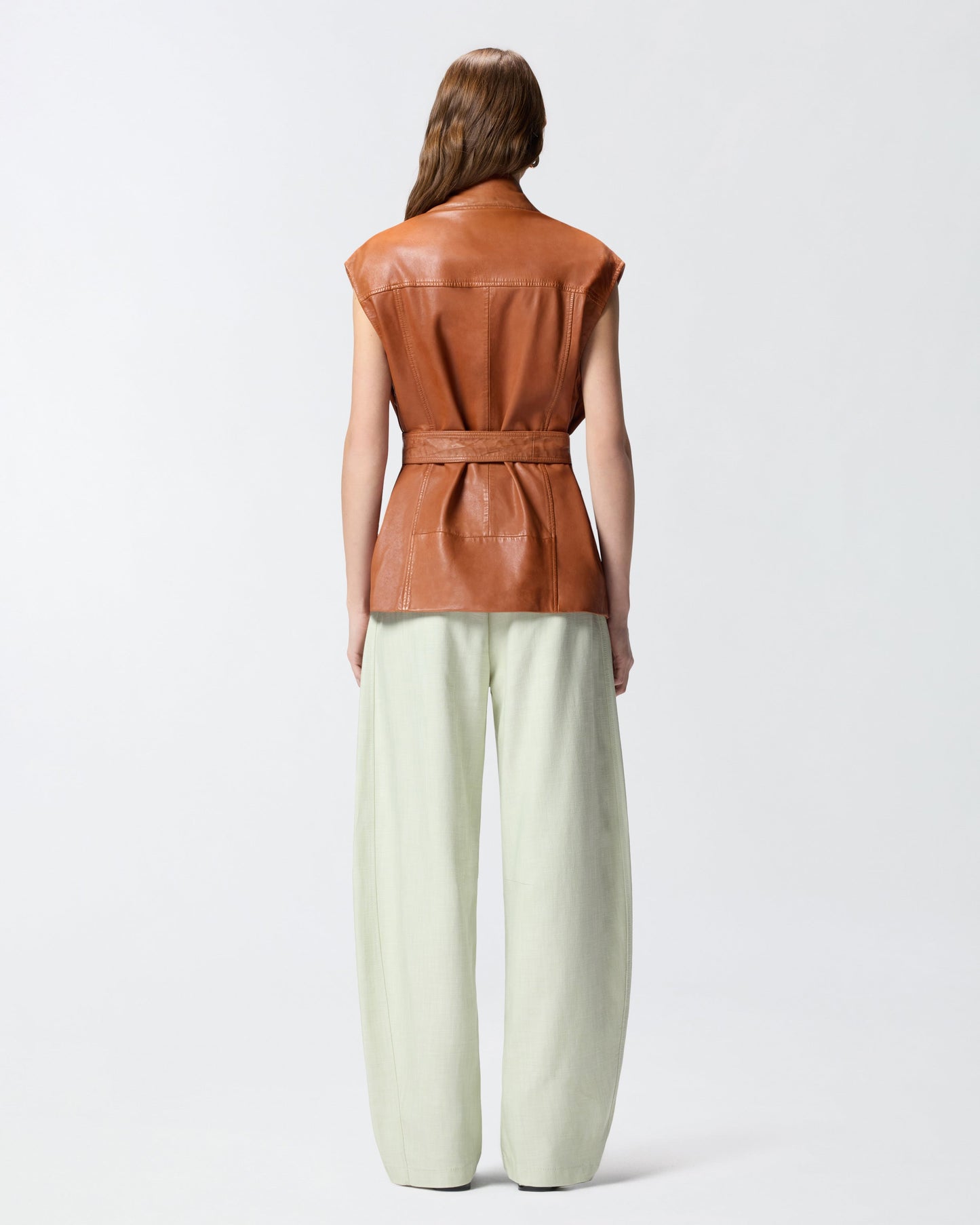 Biker-style leather vest