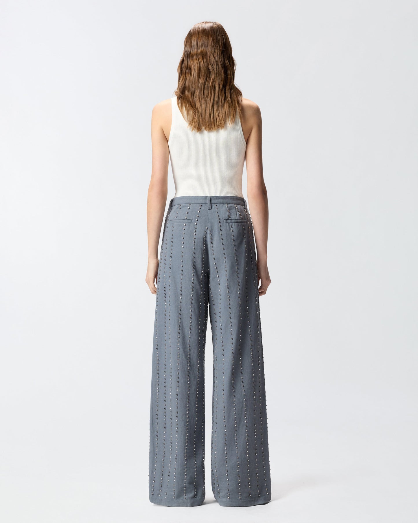 Trousers with jewel stripes