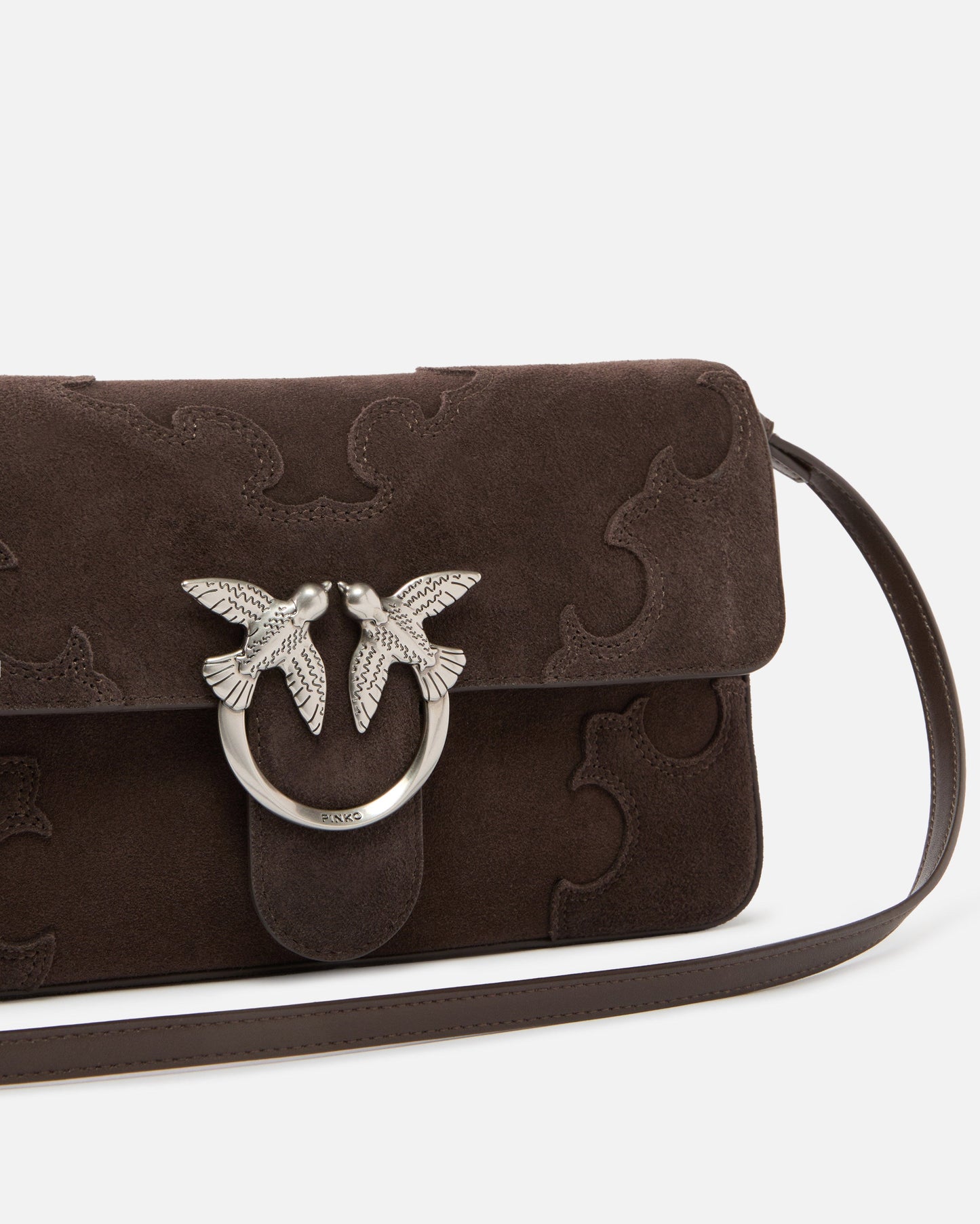 Love Bag One Slouchy medium shoulder bag in suede with inlays