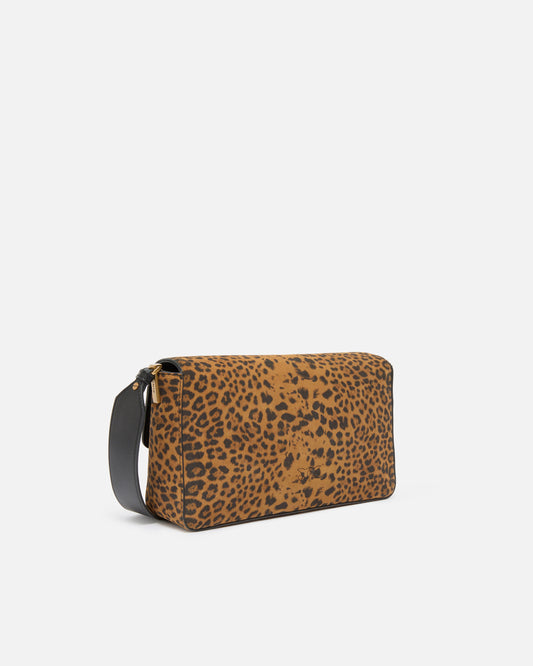 Love Bag One Slouchy medium shoulder bag in leopard-print suede