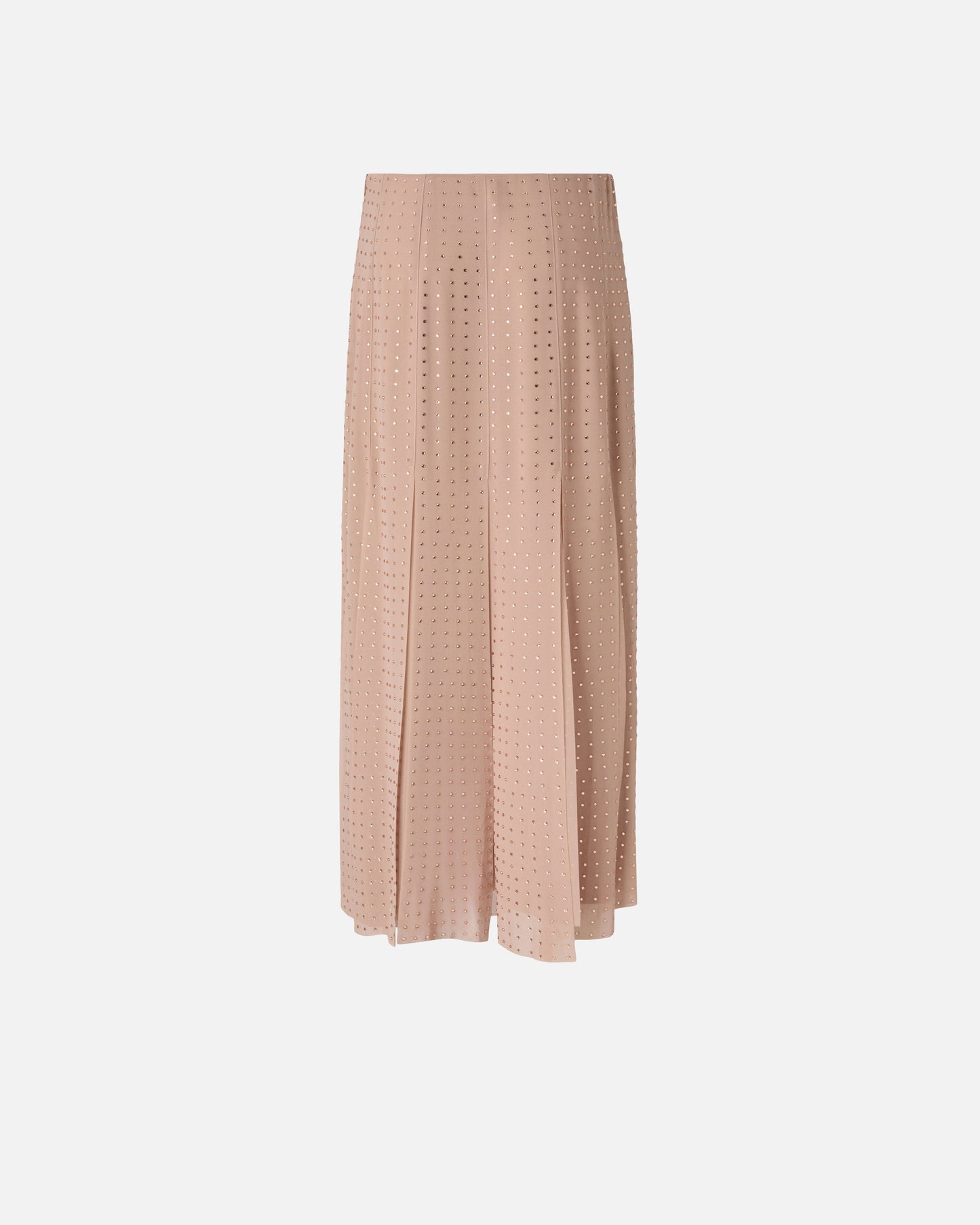 Midi skirt with fringes and rhinestones