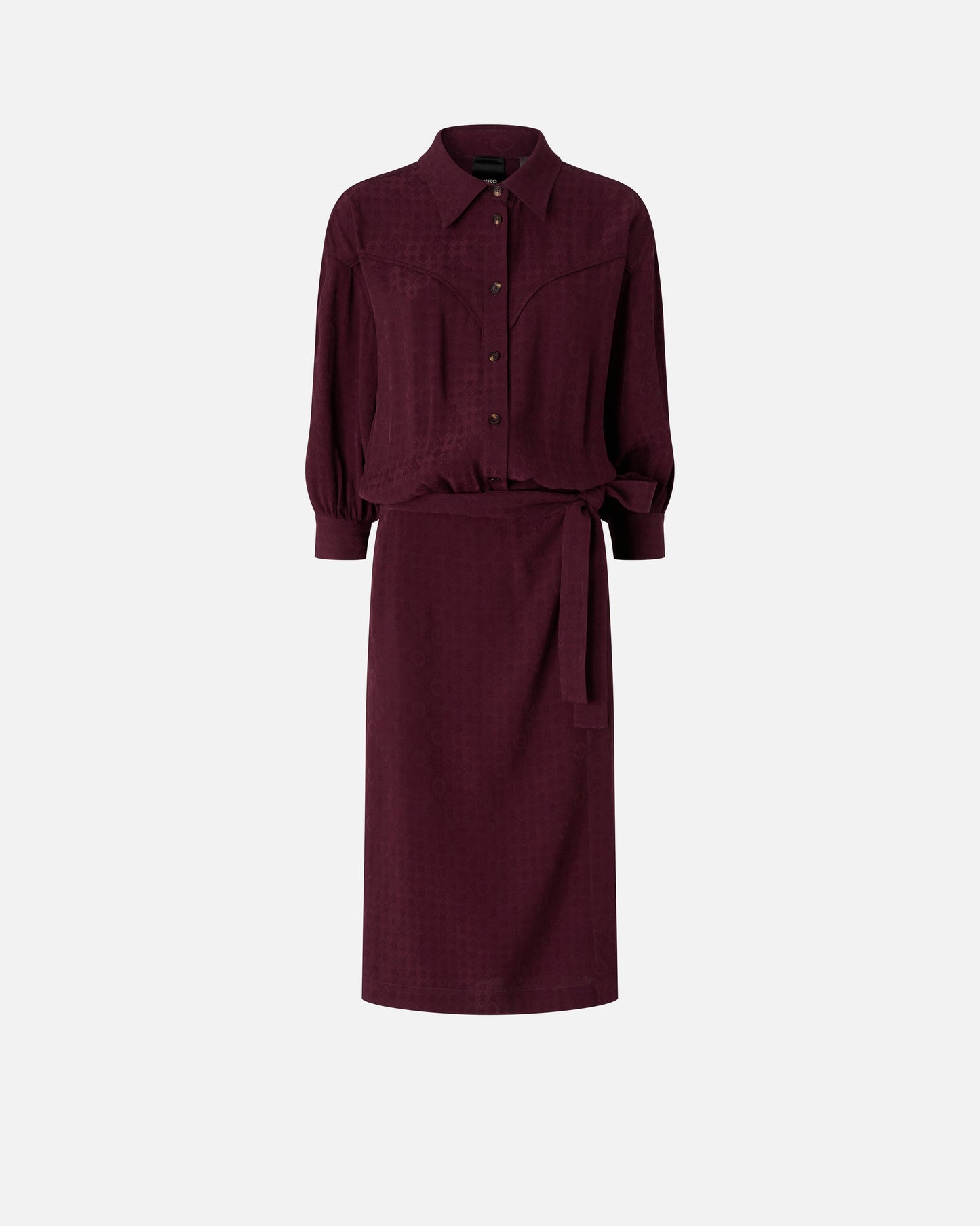 Midi dress with shirt-style top and belt