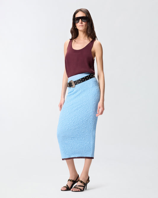Slim-fit jacquard midi skirt