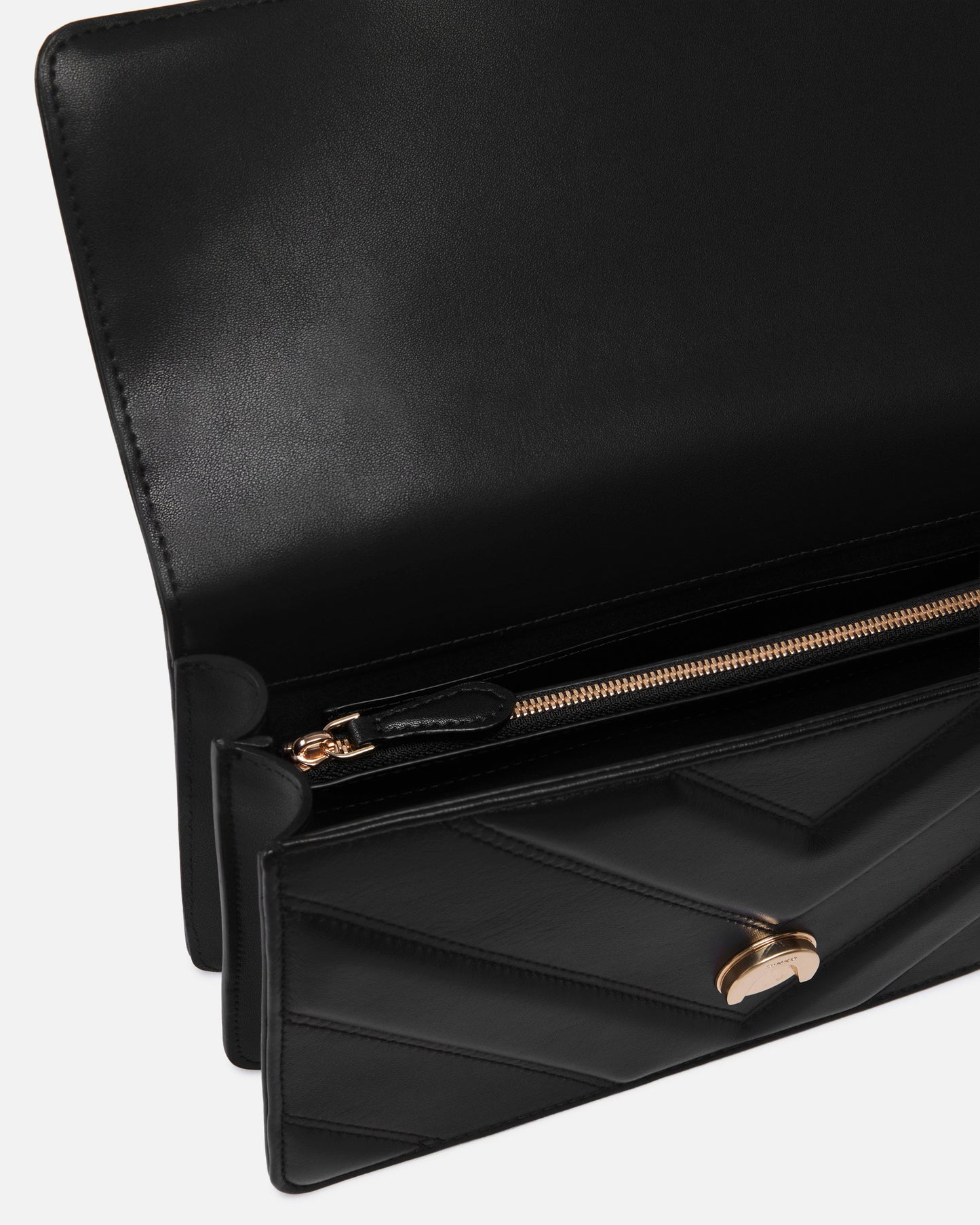 Love Bag One medium shoulder bag in chevron leather and nappa with triple chain