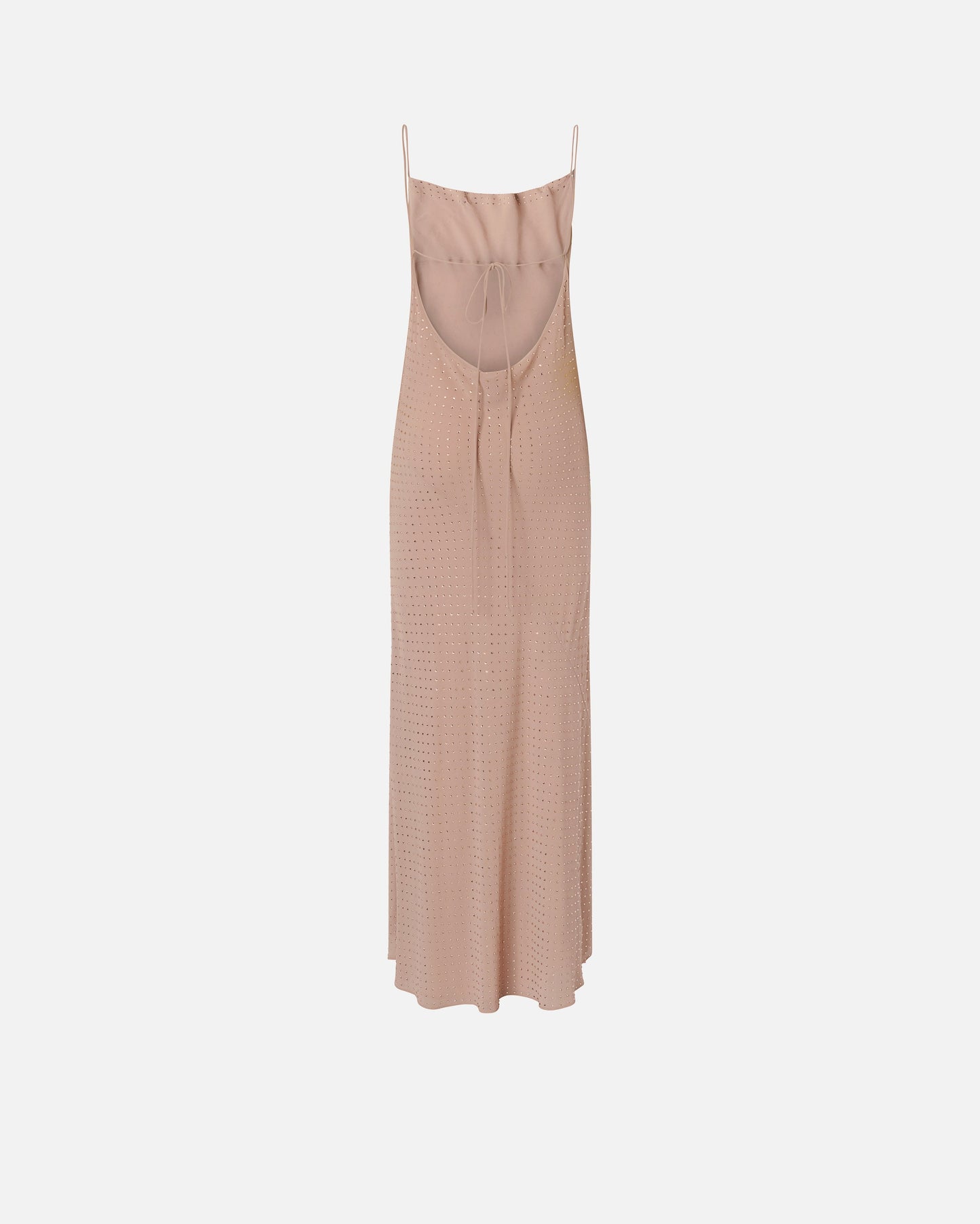 Long slip dress with rhinestones