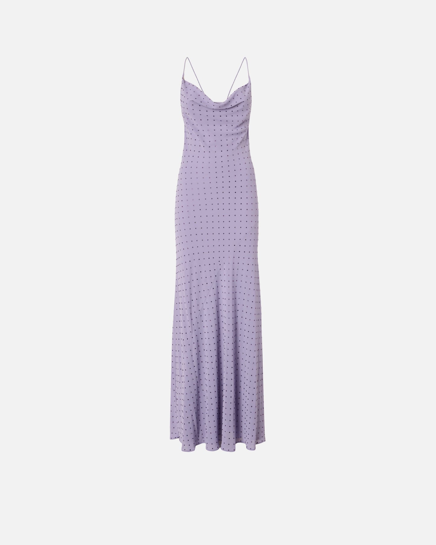 Long slip dress with rhinestones