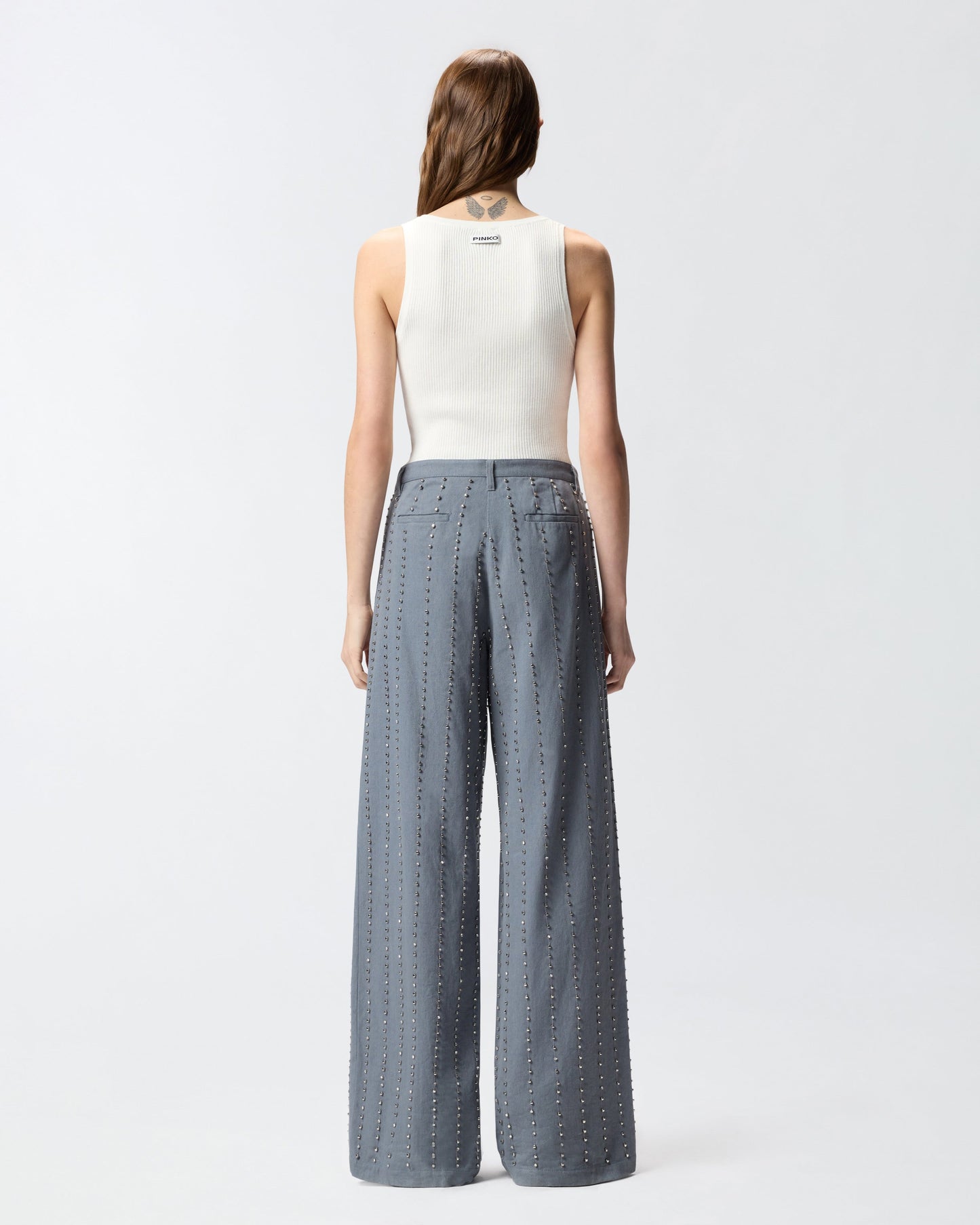 Ribbed sleeveless top with monogram
