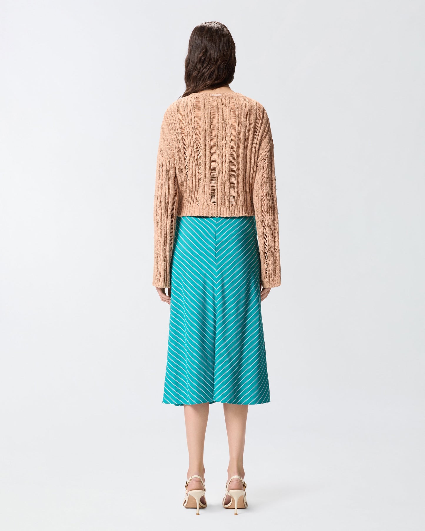 Openwork sweater with jewel details