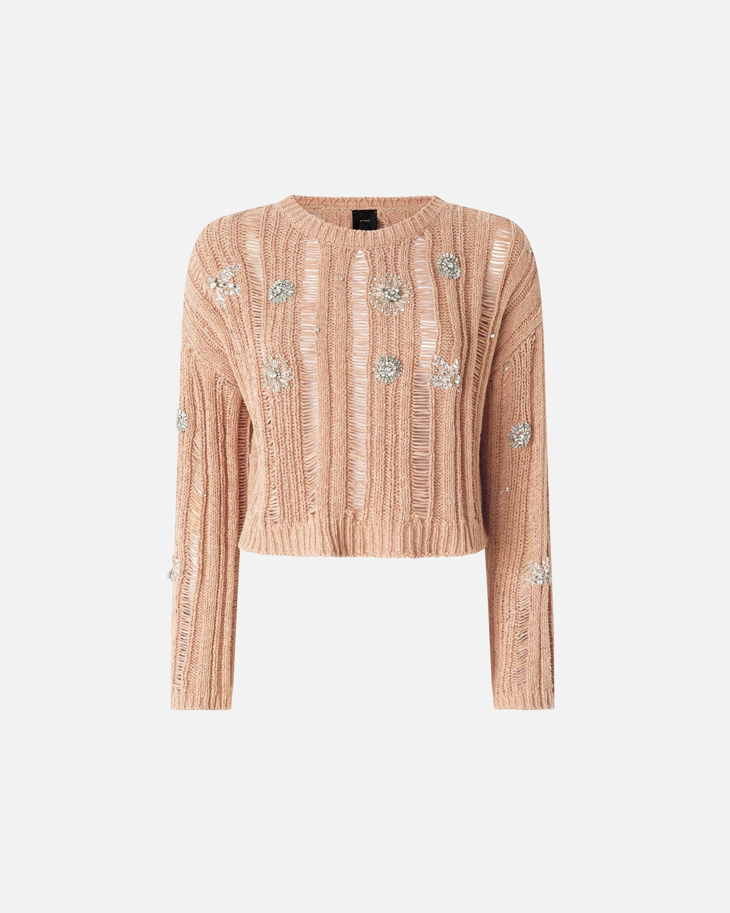 Openwork sweater with jewel details