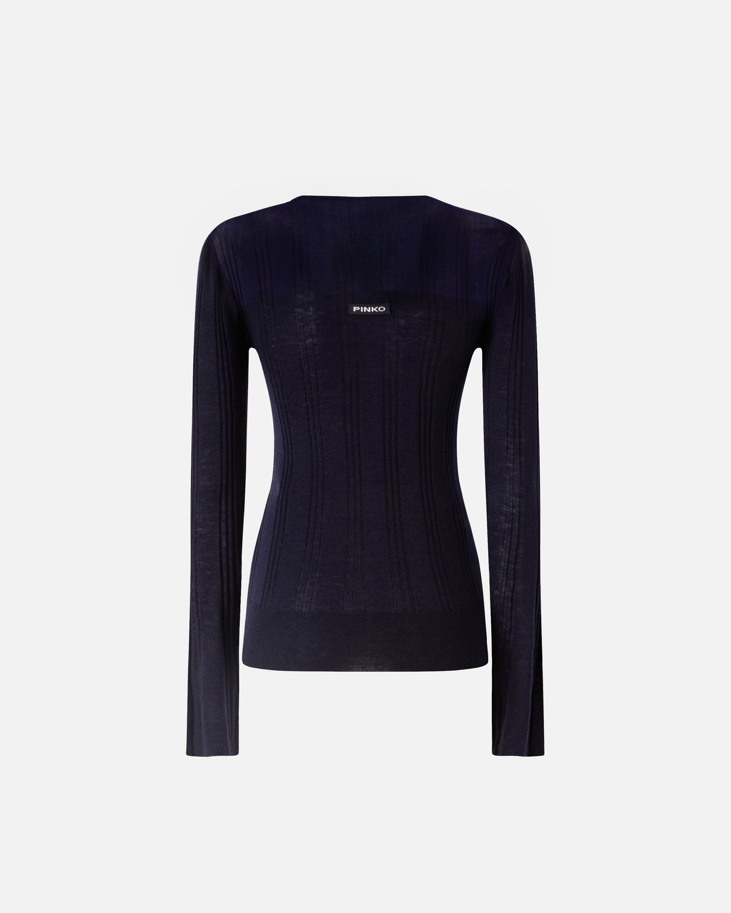 Lightweight ribbed sweater with sheer details