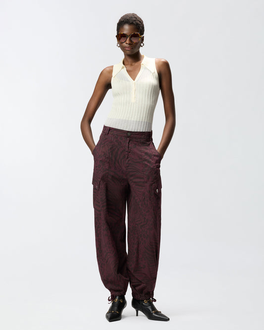 Ribbed polo vest top