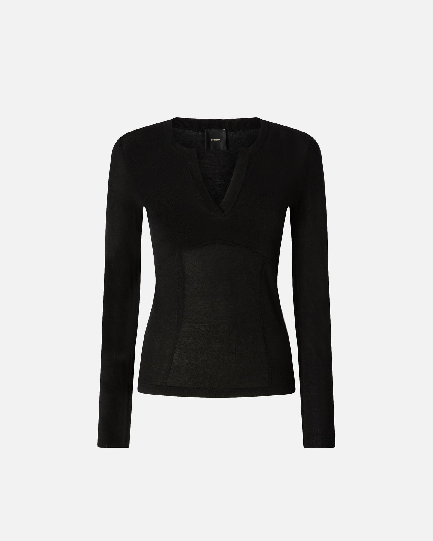 Sweater with open V-neck