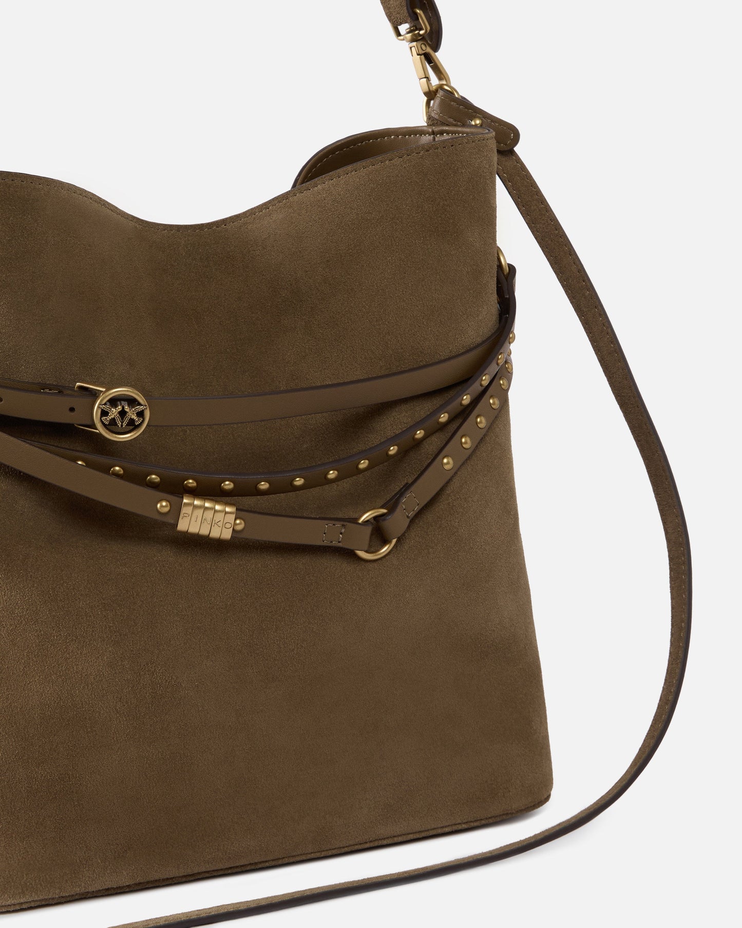Belt Bag medium shoulder bucket bag in suede