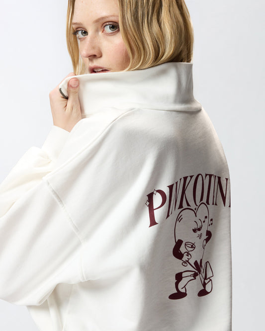 Sweatshirt with heart and logotini print