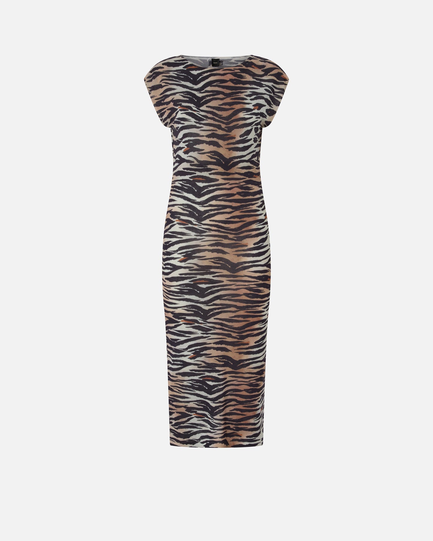 Sheath midi dress with animal print